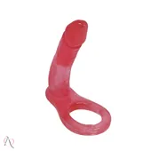 Anel Companheiro de Pênis Para Dupla Penetração 11x2,5cm Vermelho Translúcido - imagem 5