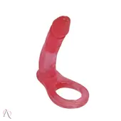 Anel Companheiro de Pênis Para Dupla Penetração 11x2,5cm Vermelho Translúcido - imagem 5