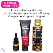 Kit Noite Feliz - 1 Estimulante Meltesão, 1 Lubrificante Beijável Hot Morango e Óleo para Massagem Sauvage - imagem 1