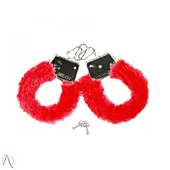 Algema de Metal Com Pelúcia Vermelha - imagem 1