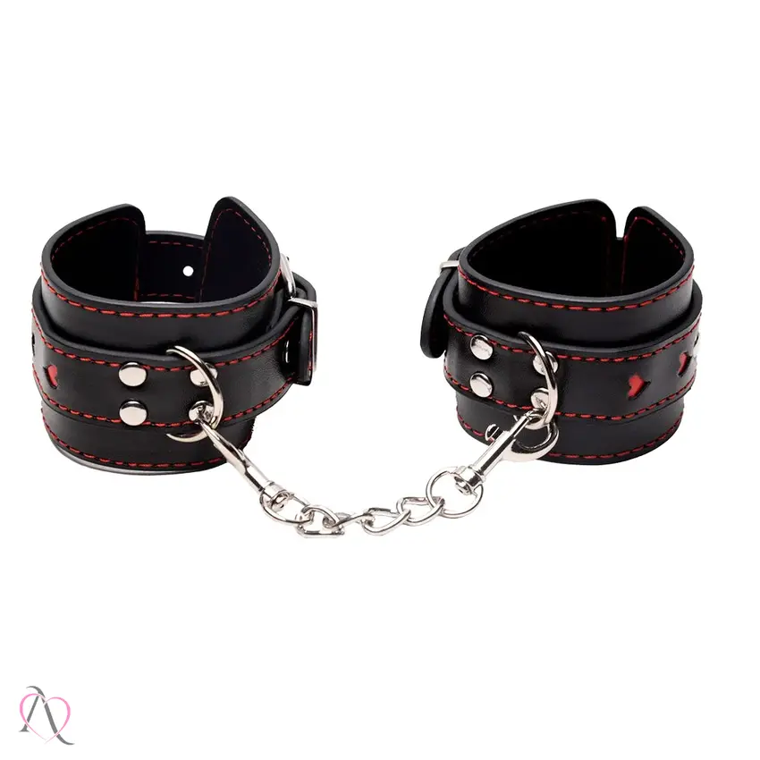 Algema de Couro Com Costura de Coração