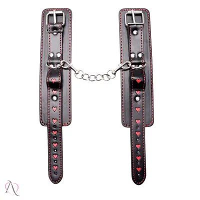 Algema de Couro Com Costura de Coração