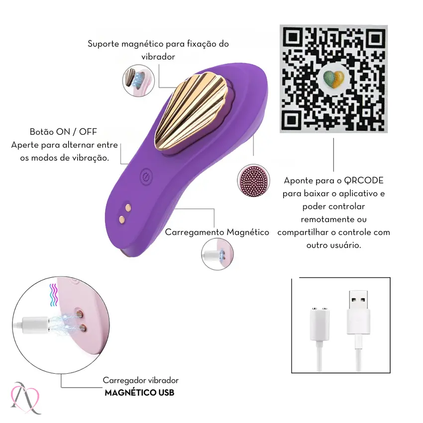 Vibrador de Calcinha por Aplicativo com 9 Modos de Vibração