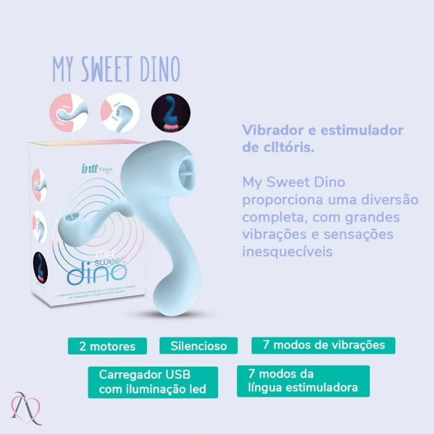 Vibrador e Estimulador de Clitóris My Dino Sweet Rosa