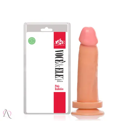 Prótese de Pênis 14,5x4cm Com Ventosa Bege