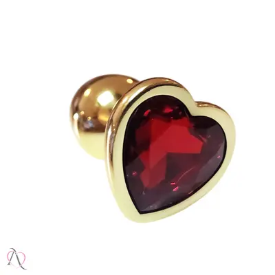 Plug Anal Pequeno em Formato de Coração Vermelho 7x2,8cm