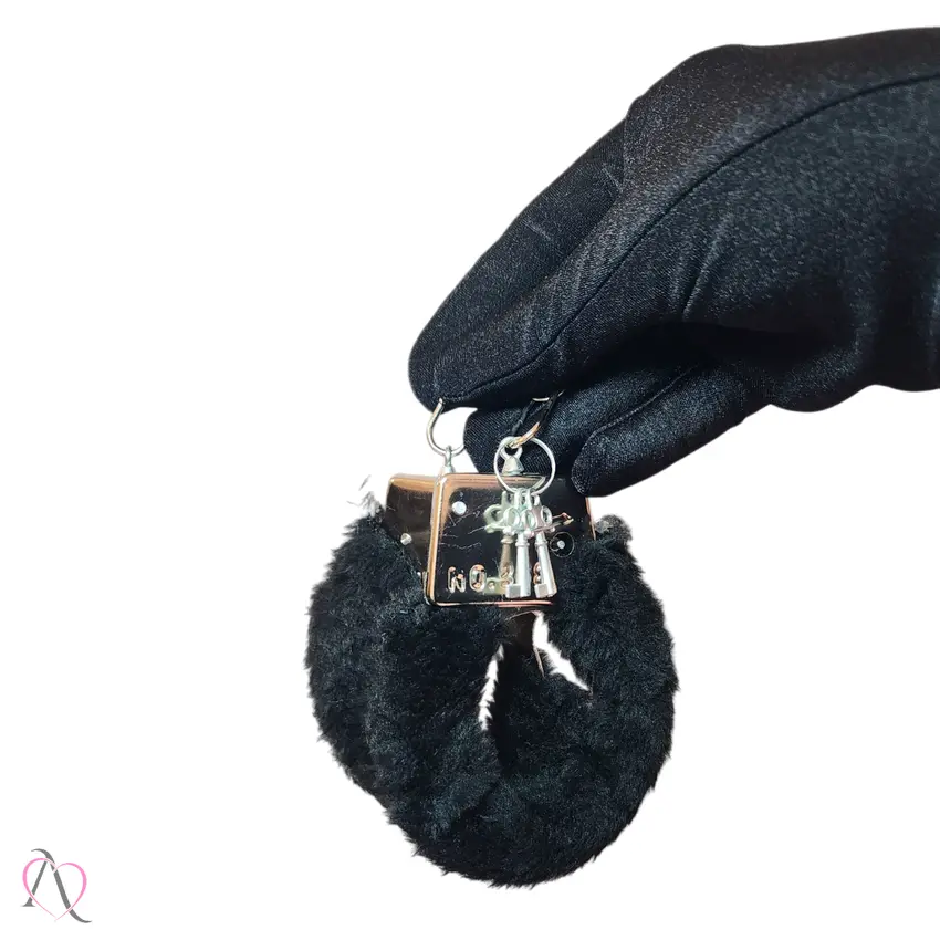 Algema de Metal com Pelúcia Preto
