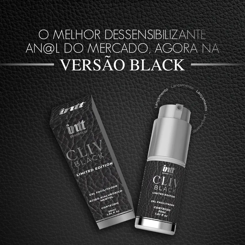 Cliv Black Intt Dessensibilizante Anal Sexo Anal Sem Dor possui Acido Hialurônico 17g