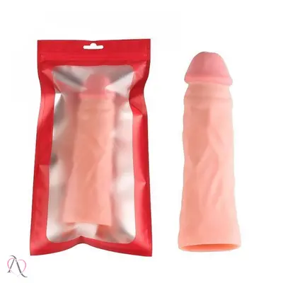 Capa Peniana 18x4,3cm Cor Bege em CyberSkin