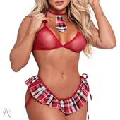 Fantasia Sensual Estudante Sexy Tamanho Único Tallyta Moda Apimentada - imagem 1