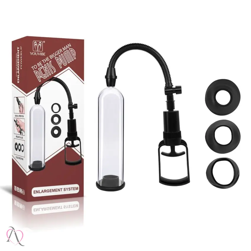 Bomba Peniana para Aumento Temporário no Pênis com 3 Anéis