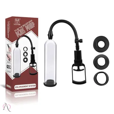 Bomba Peniana para Aumento Temporário no Pênis com 3 Anéis