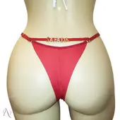 Calcinha Personalizável Fio Duplo Vermelho Tallyta Moda Apimentada - imagem 4