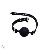 Mordaça de Silicone com Bola 4.5cm Cor Preto - imagem 1