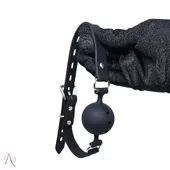 Mordaça de Silicone com Bola 4.5cm Cor Preto - imagem 2
