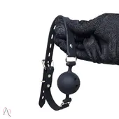 Mordaça de Silicone com Bola 4.5cm Cor Preto - imagem 2