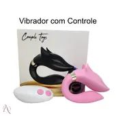 Vibrador de Casal Lobo com Controle Remoto 9 Modos de Vibração Cor: Rosa - imagem 1