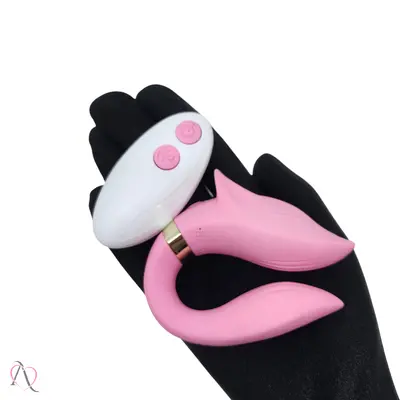 Vibrador de Casal Lobo com Controle Remoto 9 Modos de Vibração Cor: Rosa