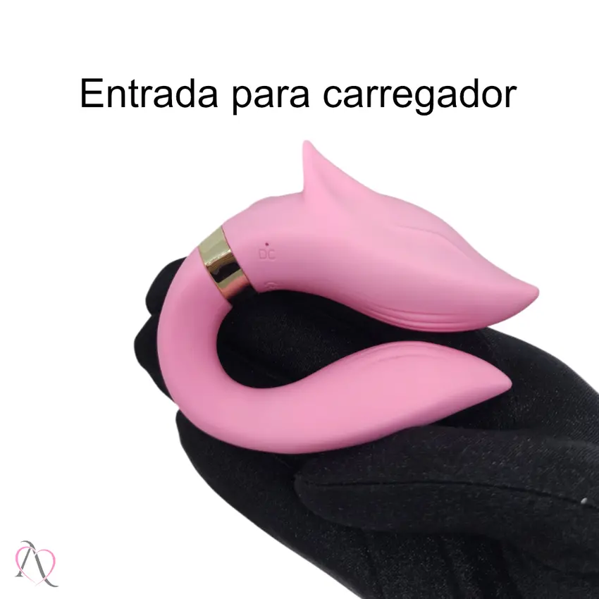 Vibrador de Casal Lobo com Controle Remoto 9 Modos de Vibração Cor: Rosa