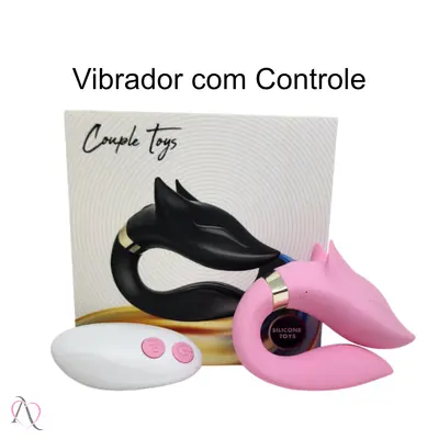 Vibrador de Casal Lobo com Controle Remoto 9 Modos de Vibração Cor Rosa