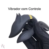 Vibrador de Casal Lobo com Controle Remoto 9 Modos de Vibração Cor: Preto - imagem 1