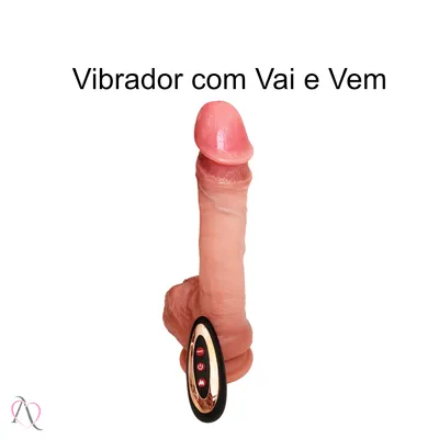 Vibrador de Pênis com Vai e Vem 20x4cm Bege Romeu