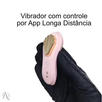 Vibrador de Calcinha por Aplicativo Longa Distância 9 Modos de Vibração Rosa Claro