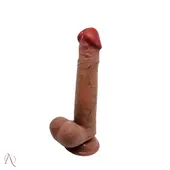 Prótese de Penis Realistico com Dupla Camada Tallen Marrom 22x4cm Pretty Love - imagem 2