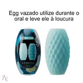 Masturbador Masculino Egg Vazado Eros Azul Pretty Love - imagem 1