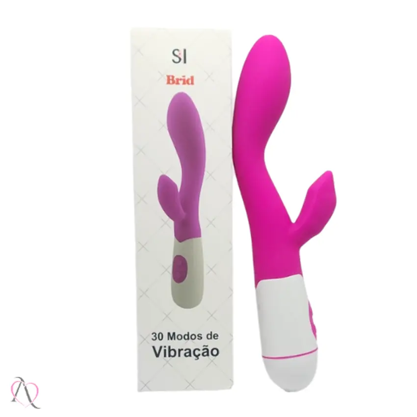 Vibrador Penetrável com Estimulador de Clitóris Recarregável 30 Modos de Vibração BRID