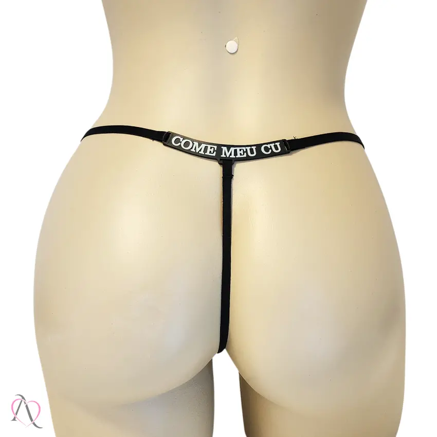 Calcinha que Brilha no Escuro Come Meu Cu Cor Preto