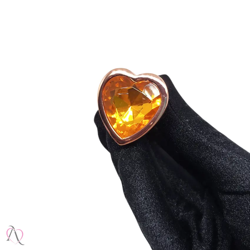 Plug Anal P Rose Formato de Coração Laranja