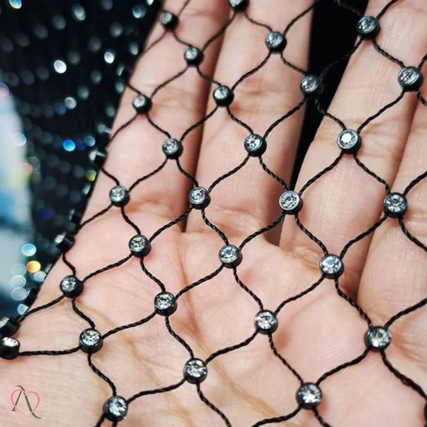 Blusinha de Tela com Strass Tamanho Único