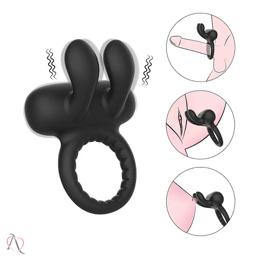 Anel Peniano com Vibrador e Pontas Estimuladoras 10 Modos de Vibração