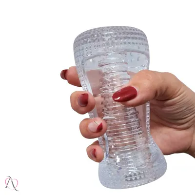 Masturbador Vazado Transparente em Silicone