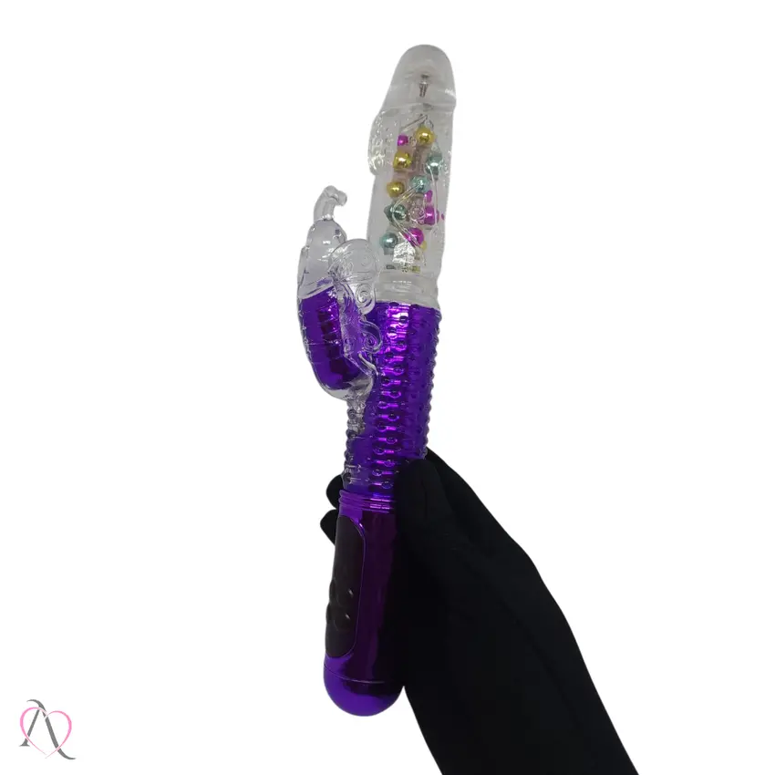 Vibrador Penetrável Rabbit Roxo com 10 Modos de Vibração