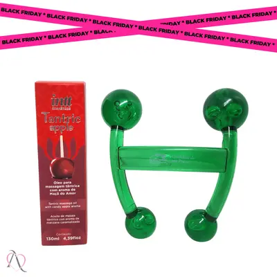 Kit Massagem do Amor - 1 Óleo Maçã do Amor e 1 Massageador em Acrílico