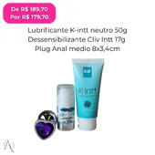 Kit Anal Sem Dor Com Plug - 1 Dessensibilizante Cliv Intt, 1 Lubrificante K-intt e 1 Plug Anal M - imagem 5