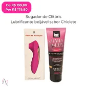 Kit Ela no Comando - 1 Sugador de Clitóris e 1 Lubrificante Beijável Sabor Chiclete - imagem 2