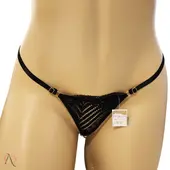 Calcinha Tailandesa Fio Dental com Regulagem cor Preto Tallyta Moda Apimentada - imagem 2