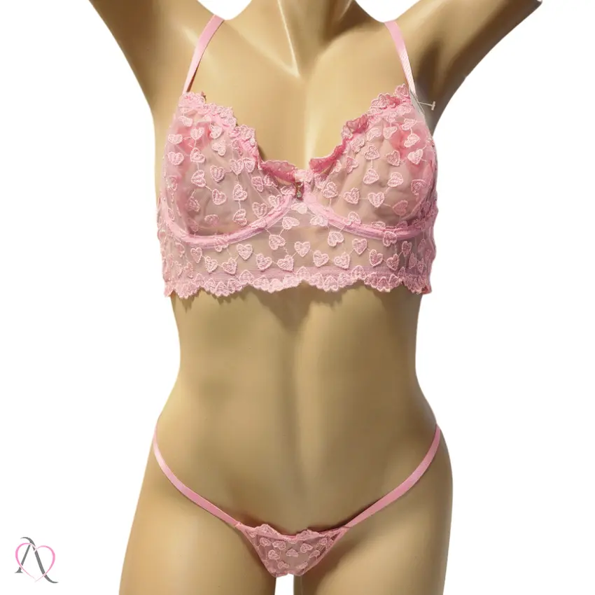 Lingerie Conjunto Glow Personalizável Rosa Tamanho M - Tallyta Moda Apimentada