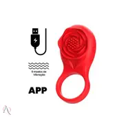 Anel Peniano com Estimulador em formato de Flor Controle por App 9 Modos de Vibração - imagem 1