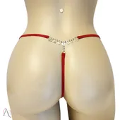 Calcinha Me Chupa Vermelho com Frase em Strass Tamanho Único - imagem 1