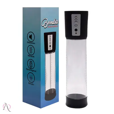Bomba Peniana Elétrica Super Forte Recarregável 3 Modos de Sucção