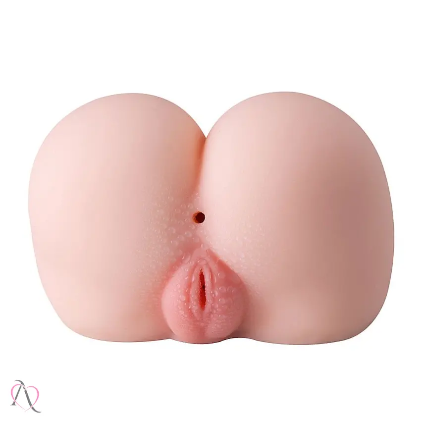 Masturbador Masculino em Formato Bunda com Vagina e Ânus Cyberskin Cor Bege