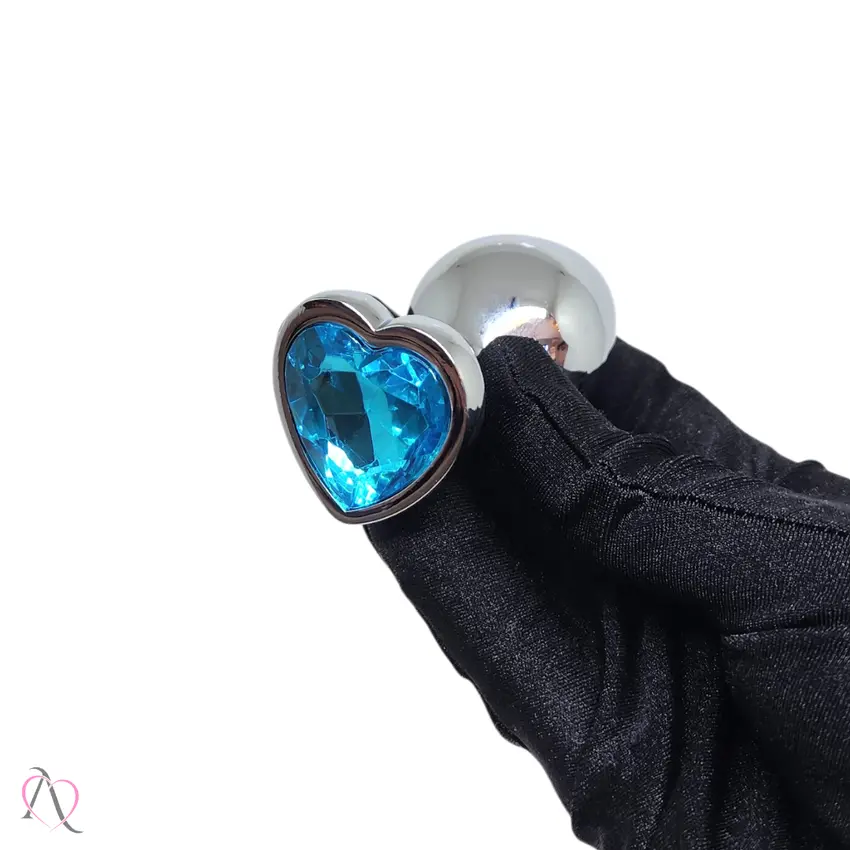 Plug Anal M Azul em Formato de Coração