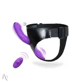 Cinta Peniana com Vibrador e Controle Remoto 10 Modos de Vibração cor Roxo - imagem 5