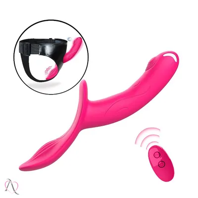Vibrador com Cinta Peniana e Controle Remoto 10 Modos de Vibração cor Pink