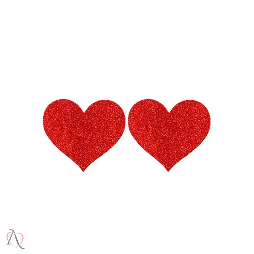Par de Tapa Mamilo com formato de Coração Cor Vermelho Brilhante
