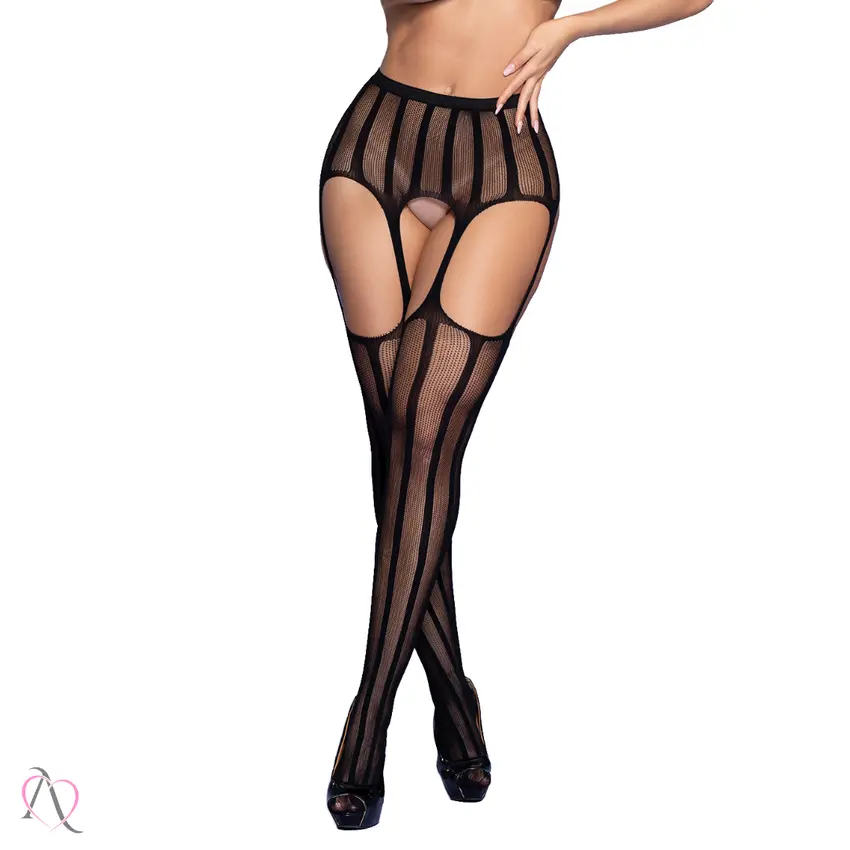 Meia Calça com Cinta Liga integrada Cor Preto Tamanho Único - Y4012